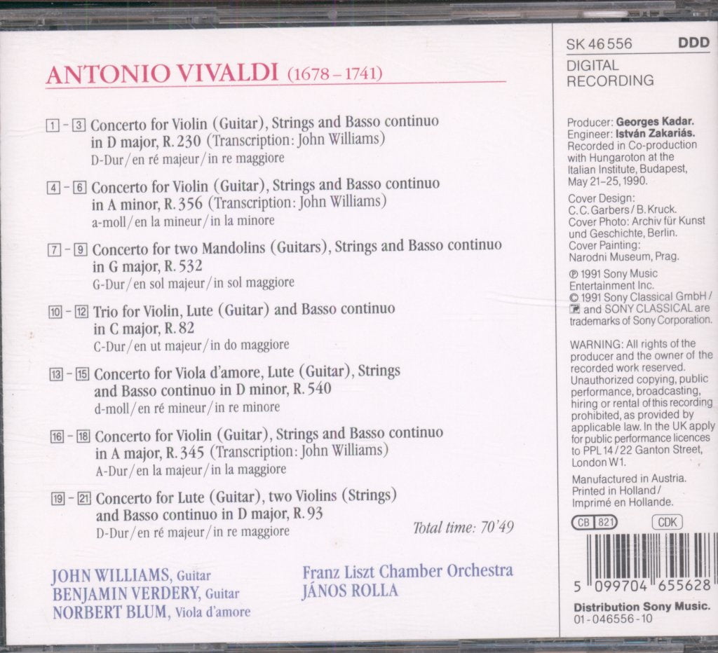 John Williams (Guitarist) - Plays Vivaldi Concertos - Cd