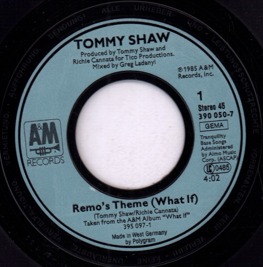 Tommy Shaw - Remo's Theme - 7 Inch