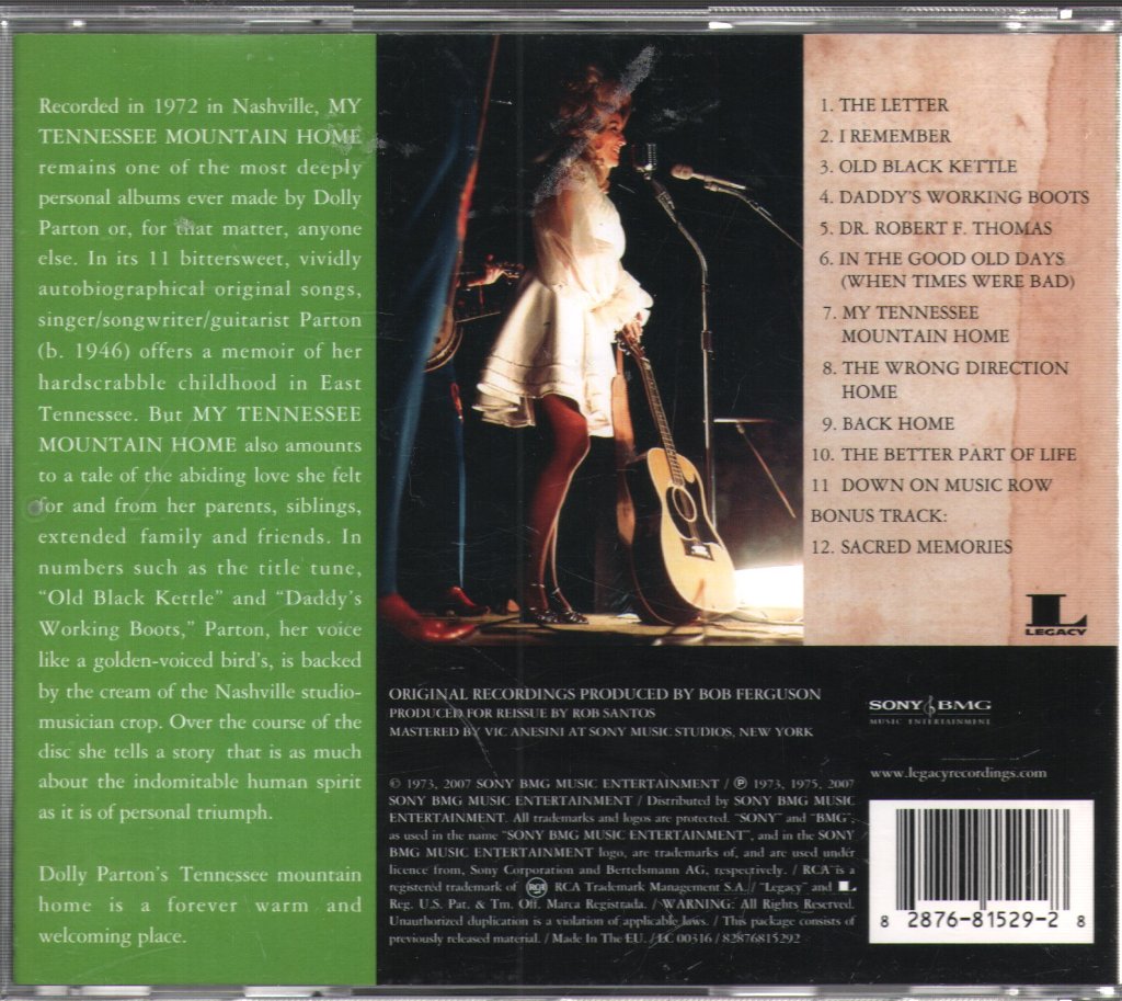 Dolly Parton - My Tennessee Mountain Home - Cd