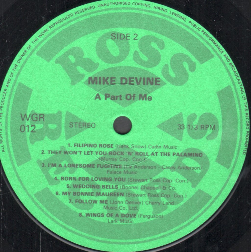 Mike Devine - A Part Of Me - Lp