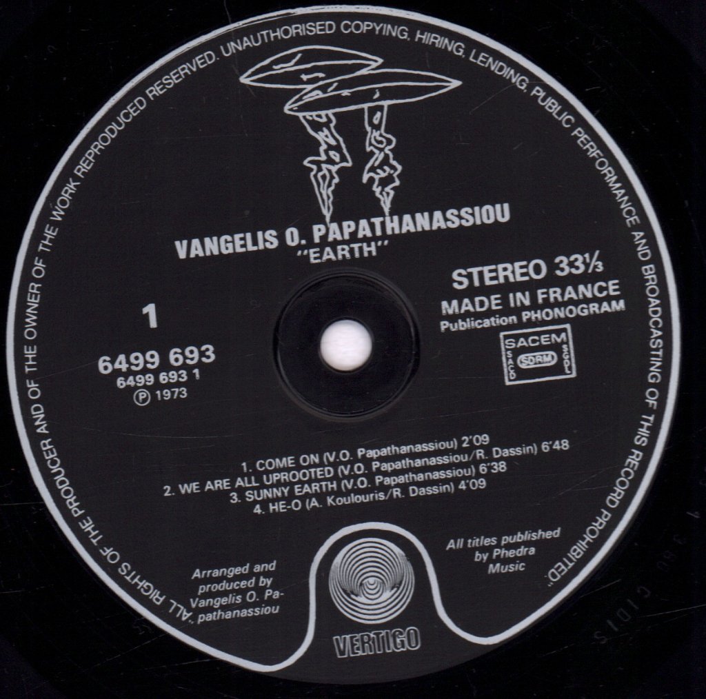 Vangelis O.papathanassiou - Earth - Lp
