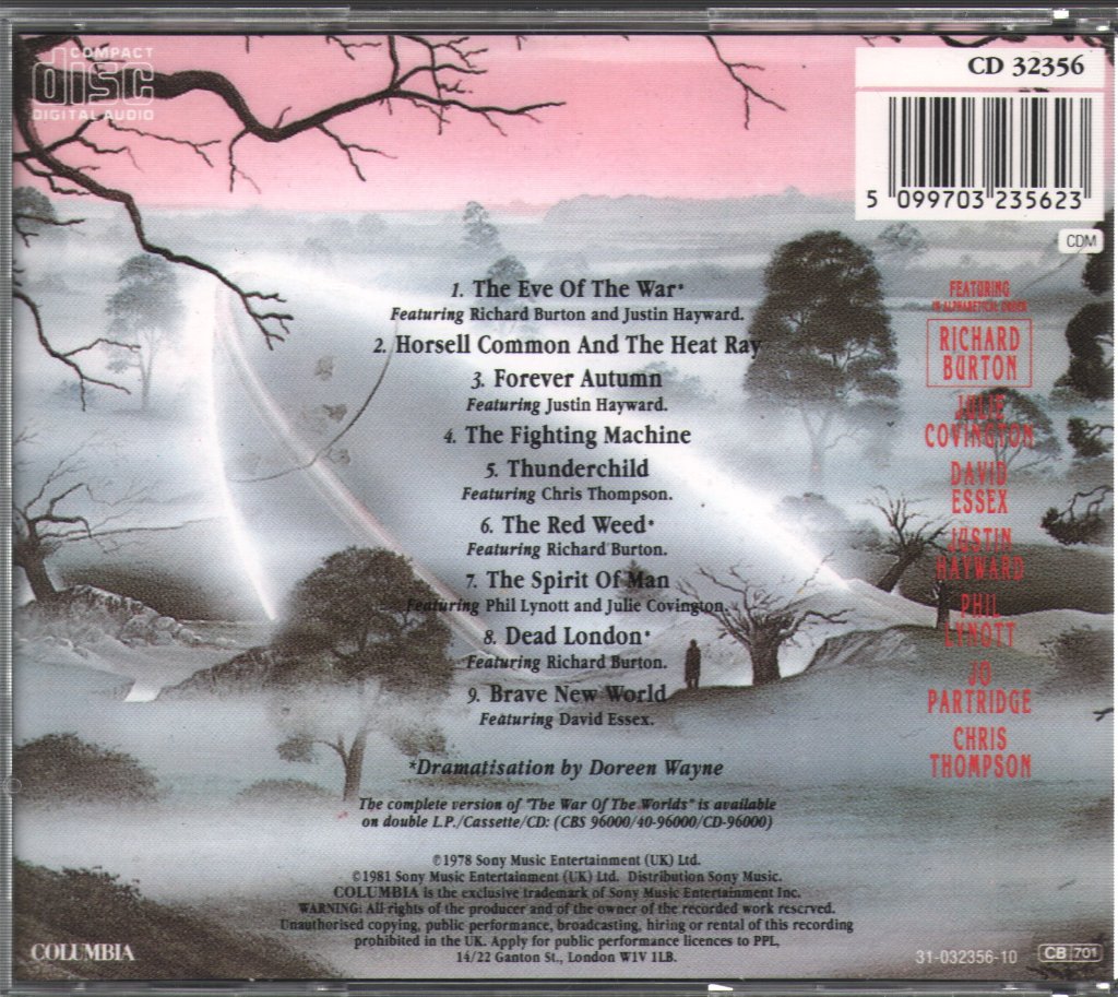 Jeff Wayne - Highlights From Jeff Wayne's Musical Version Of The War Of The Worlds - Cd