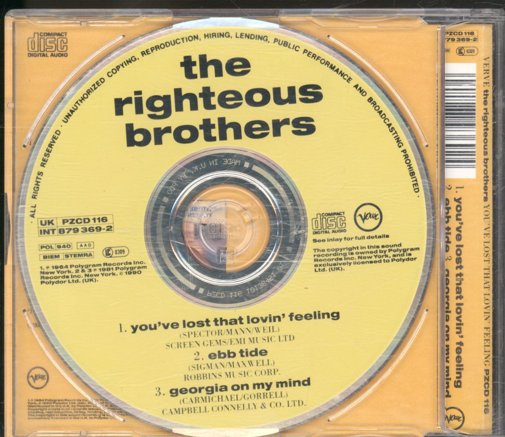 Righteous Brothers - You've Lost That Lovin' Feeling - Cd