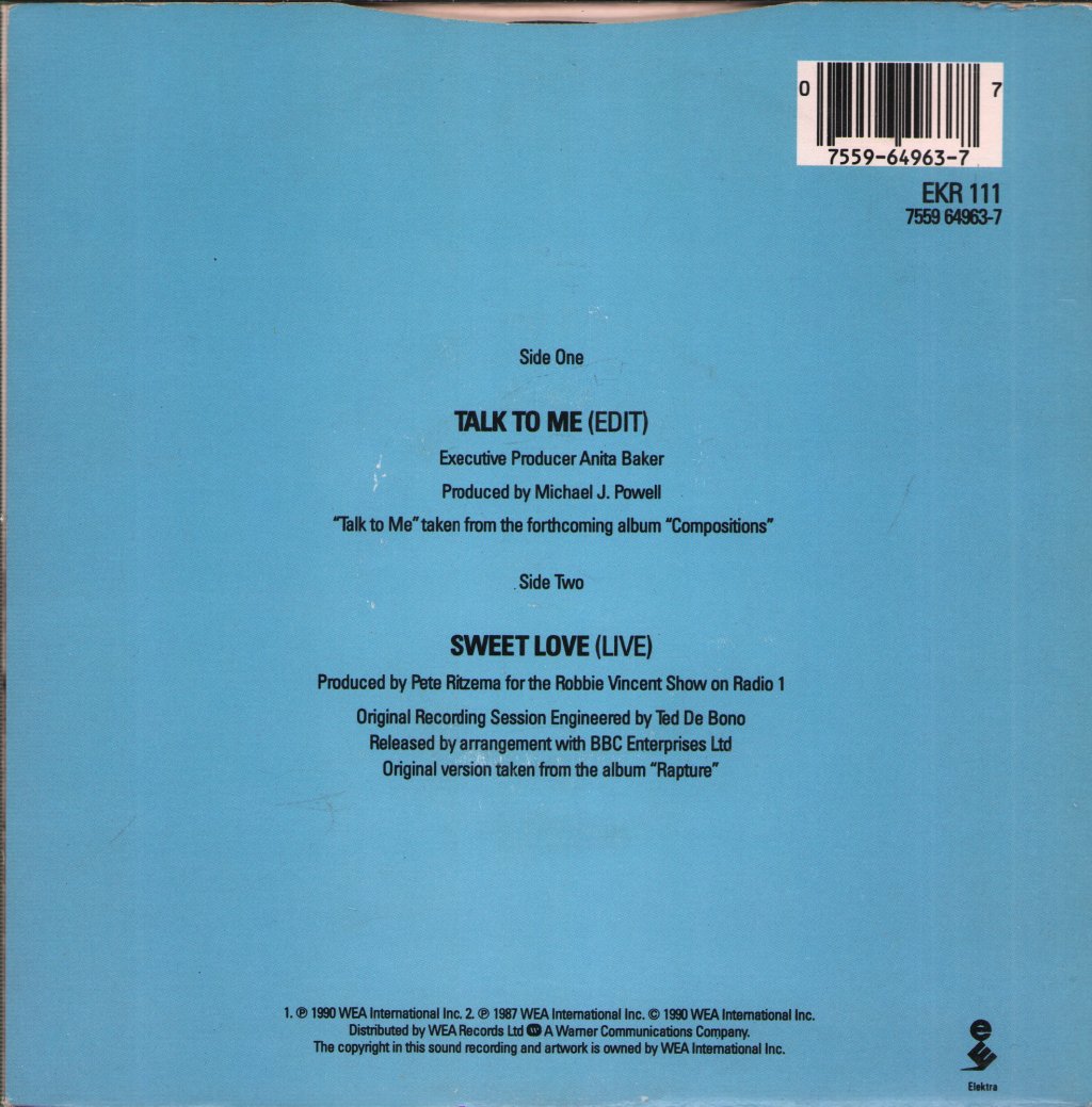 Anita Baker - Talk To Me - 7 Inch