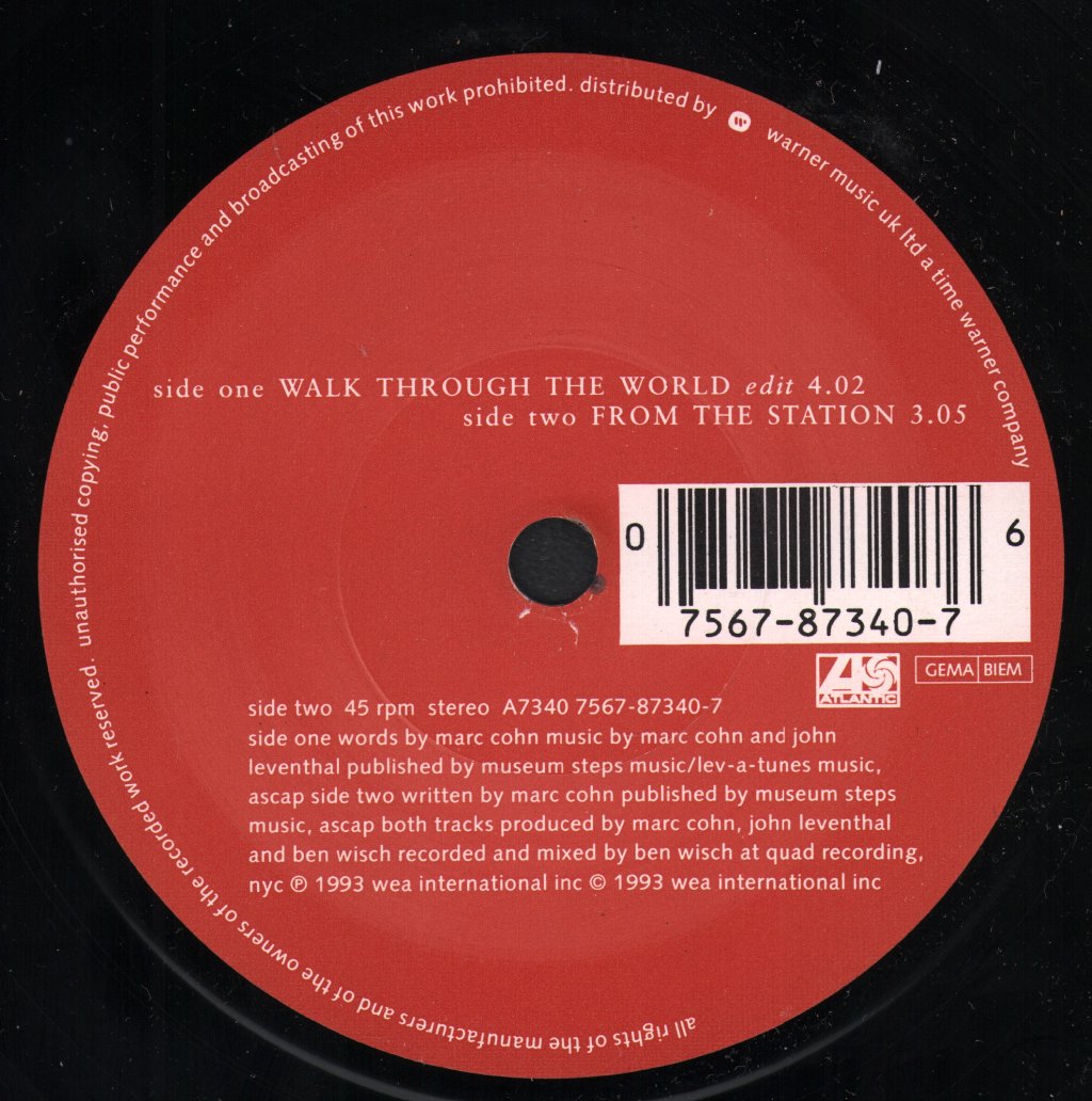 Marc Cohn - Walk Through The World - 7 Inch