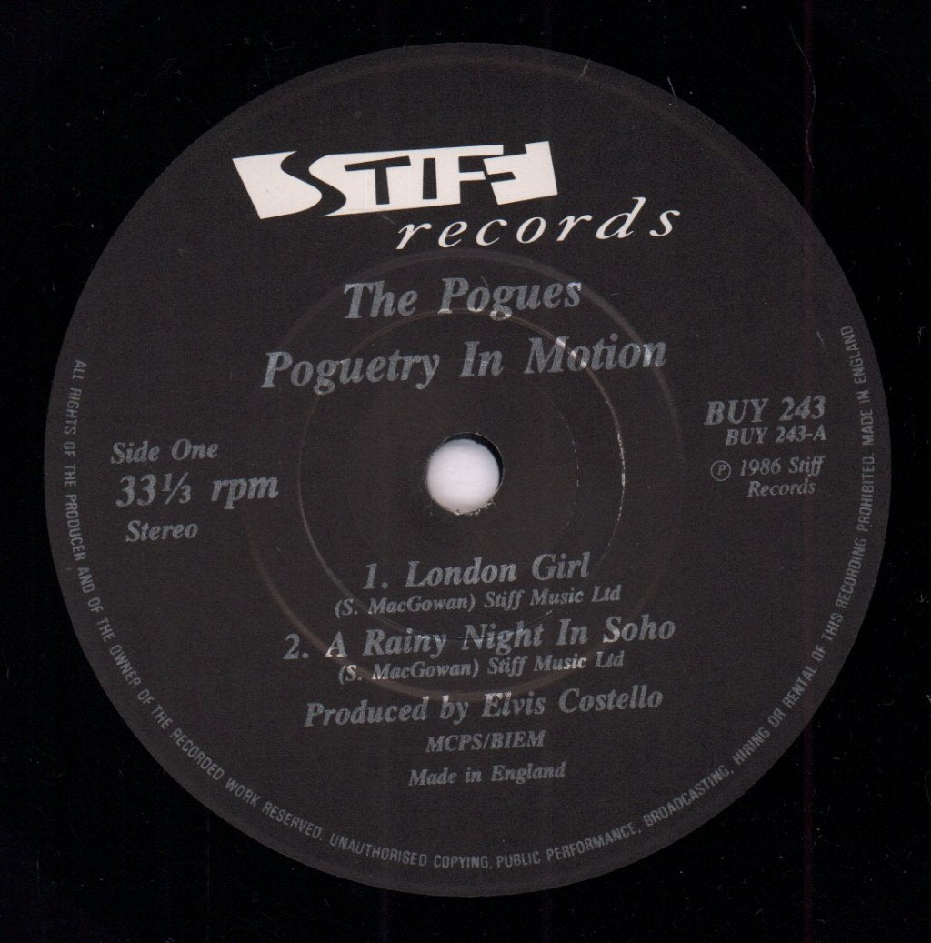 Pogues - Poguetry In Motion - 7 Inch