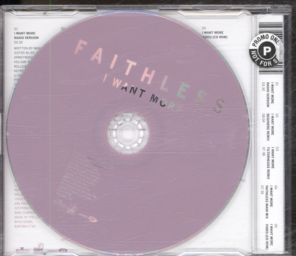 Faithless - I Want More - Cd