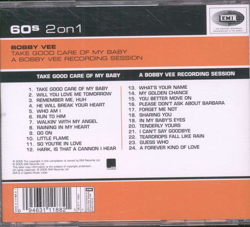 Bobby Vee - Take Good Care Of My Baby/A Bobby Vee Recording Session - Cd