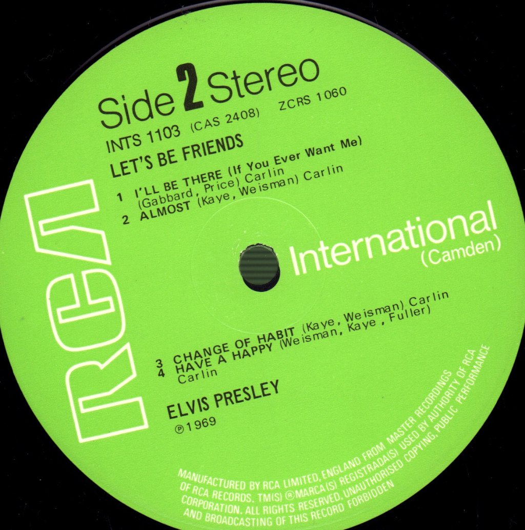 Elvis Presley - Let's Be Friends - Lp