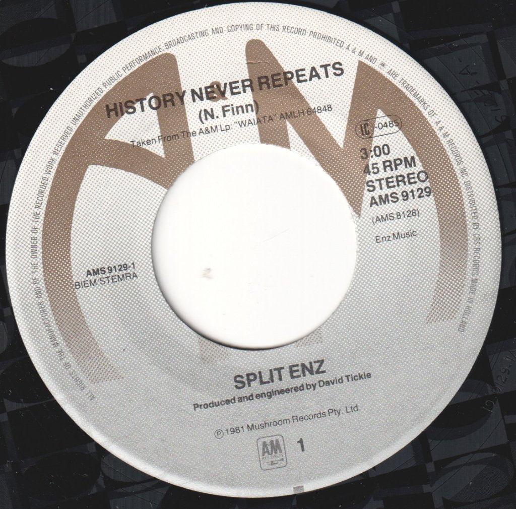 Split Enz - History Never Repeats - 7 Inch