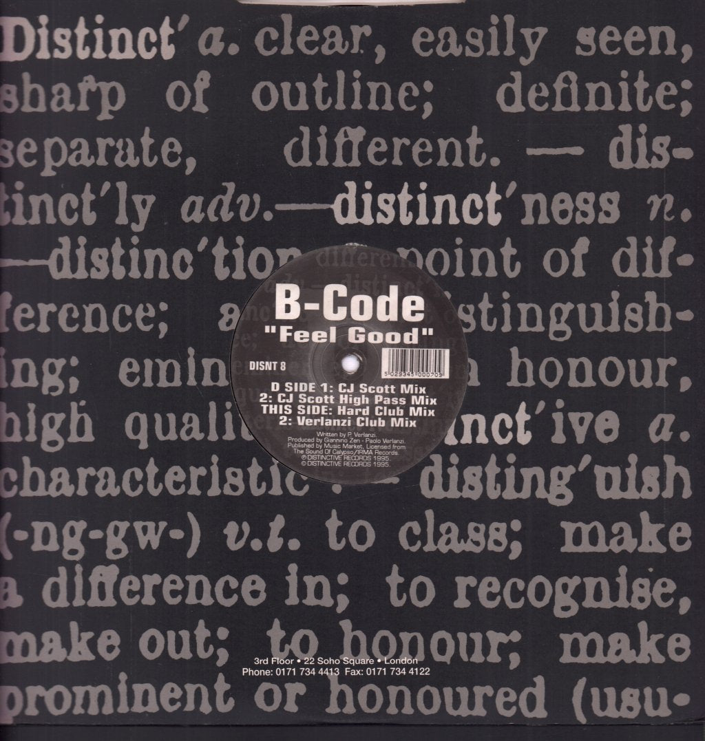 B-Code - Feel Good - 12 Inch