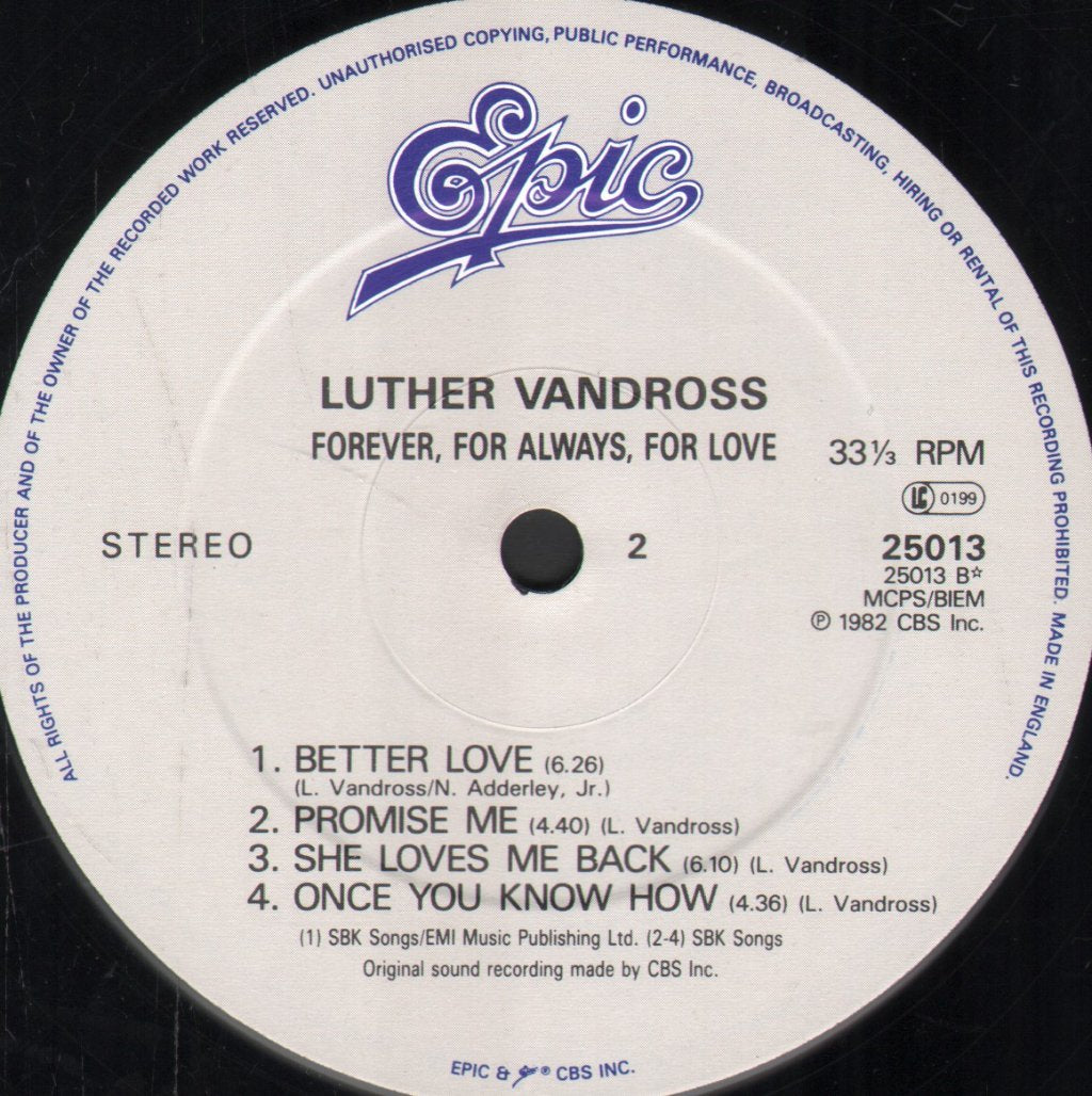 Luther Vandross - Forever, For Always, For Love - Lp