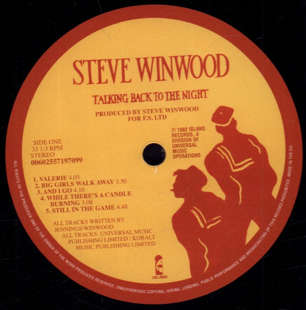 Steve Winwood - Talking Back To The Night - Lp