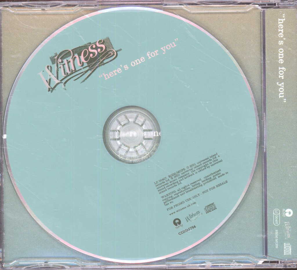 Witness (Wigan Band) - Here's One For You - Cd
