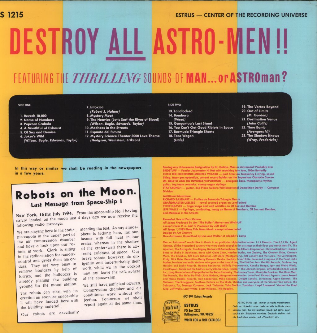 Man Or Astro-Man? - Destroy All Astro-Men!! - Lp