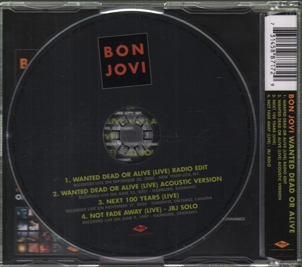 Bon Jovi - Wanted Dead Or Alive - Cd