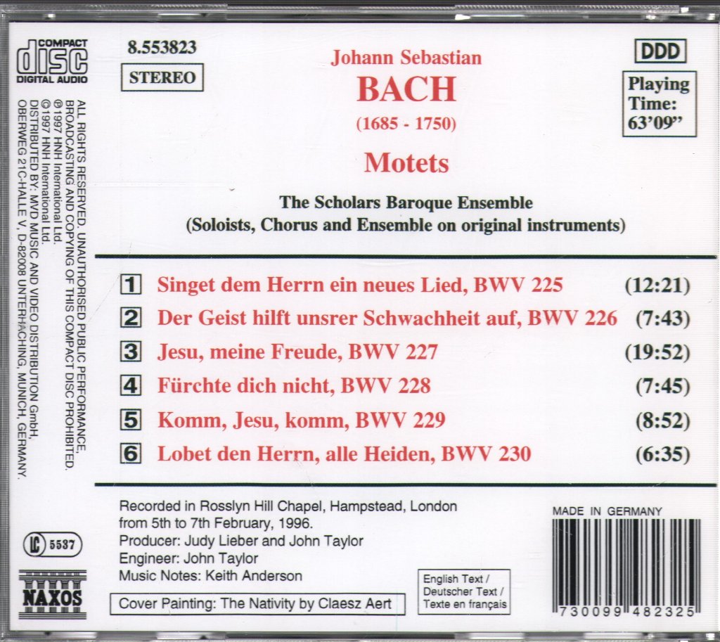 Johann Sebastian Bach - Motets - Cd