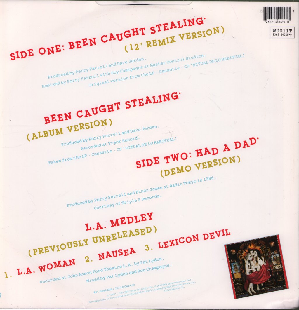 Janes Addiction - Been Caught Stealing - 12 Inch