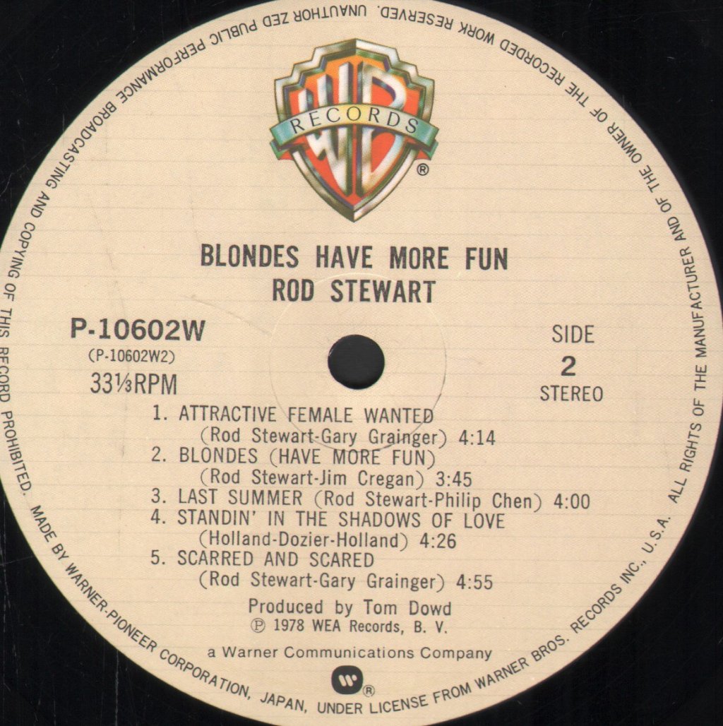 Rod Stewart - Blondes Have More Fun - Lp