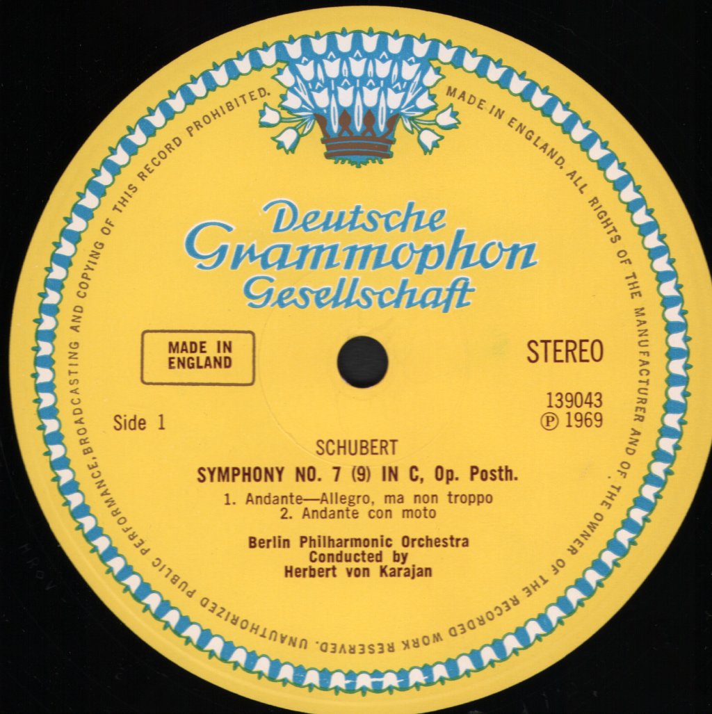 Herbert Von Karajan / Berlin Philharmonic Orchestra - Schubert - Symphonie Nr. 7 (9) - Lp