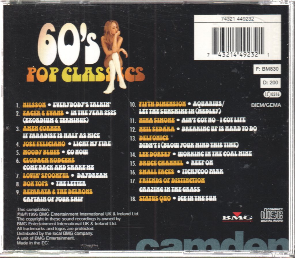 Various Artists - 60's Pop Classics - Cd