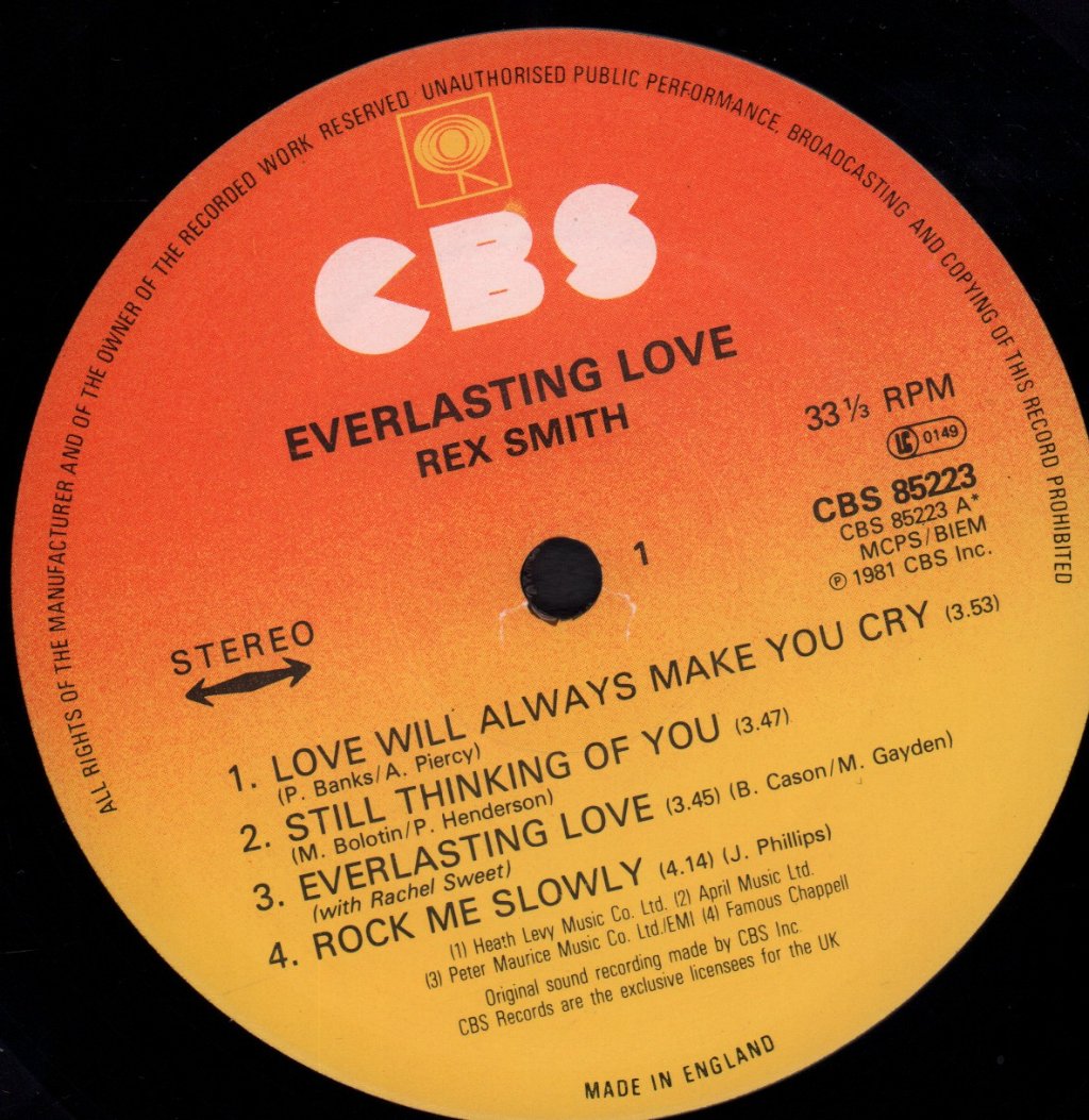 Rex Smith - Everlasting Love - Lp