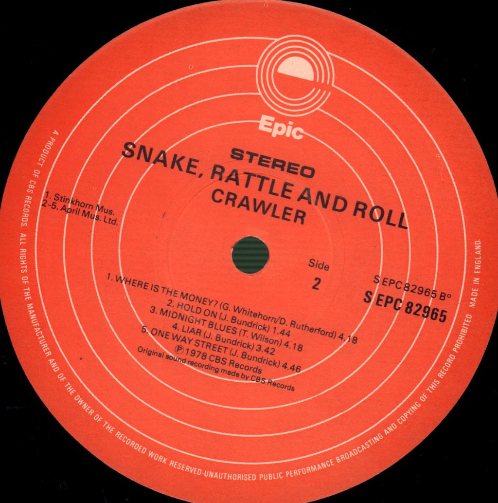 Crawler - Snake, Rattle And Roll - Lp