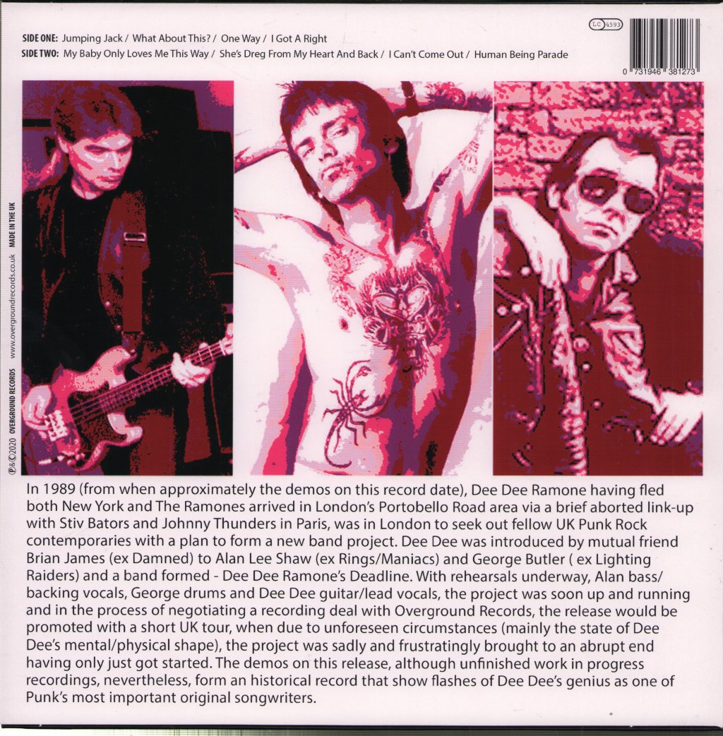 Dee Dee Ramone - Deadline Demos - 10 Inch