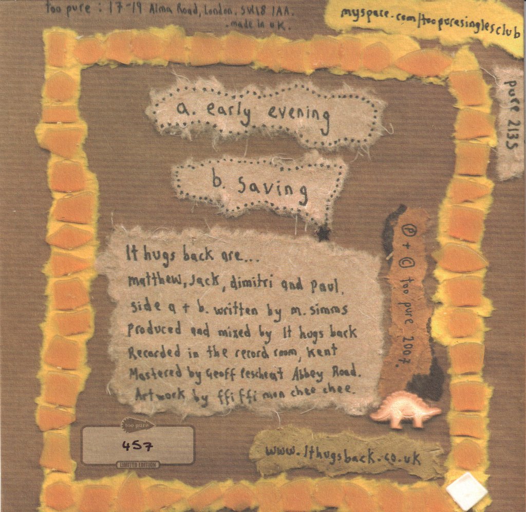 It Hugs Back - Early Evening - 7 Inch