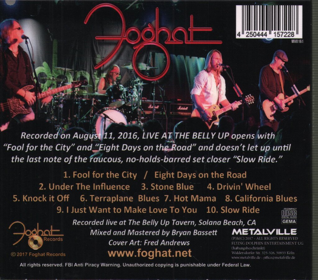 Foghat - Live At The Belly Up - Cd