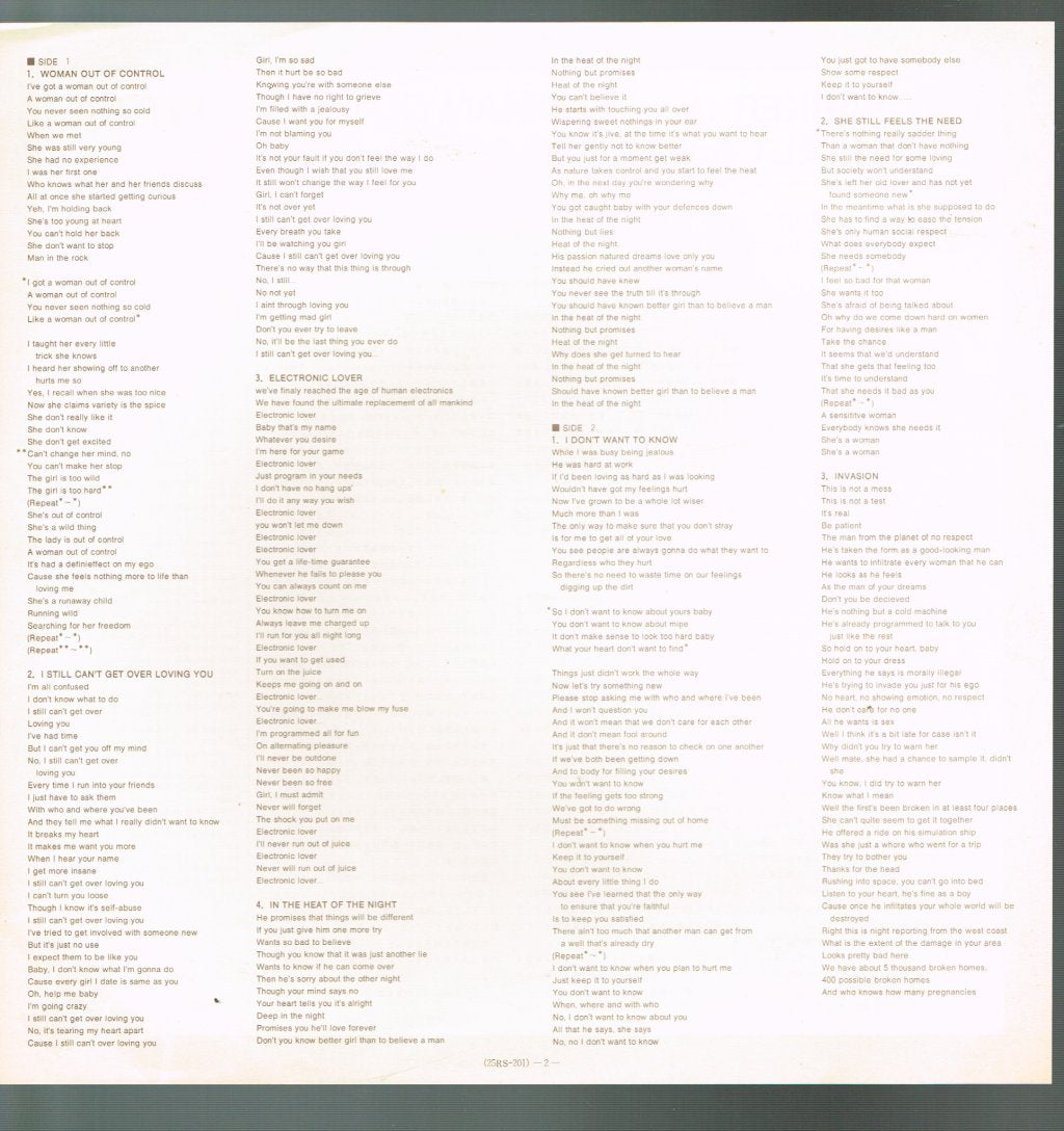 Ray Parker Junior - Woman Out Of Control - Lp