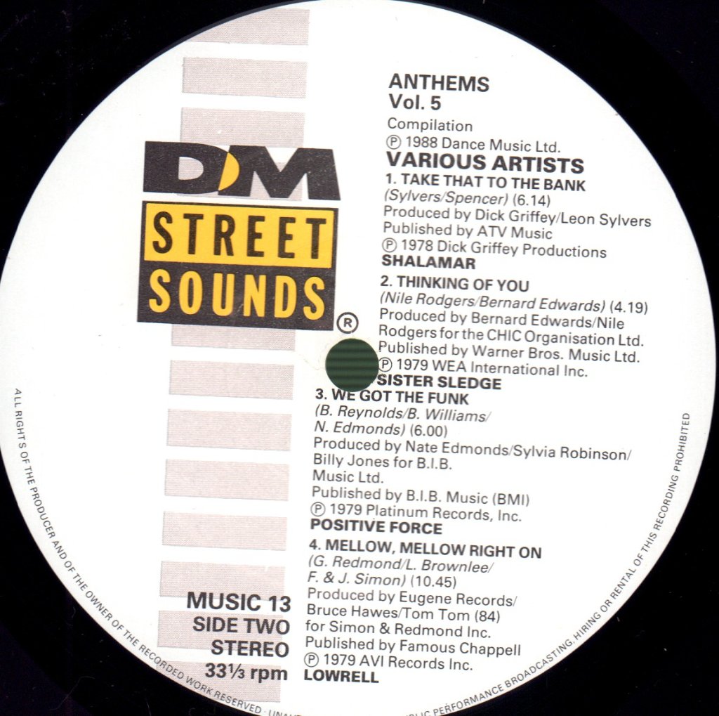 Various Artists - Anthems Volume 5 - Lp