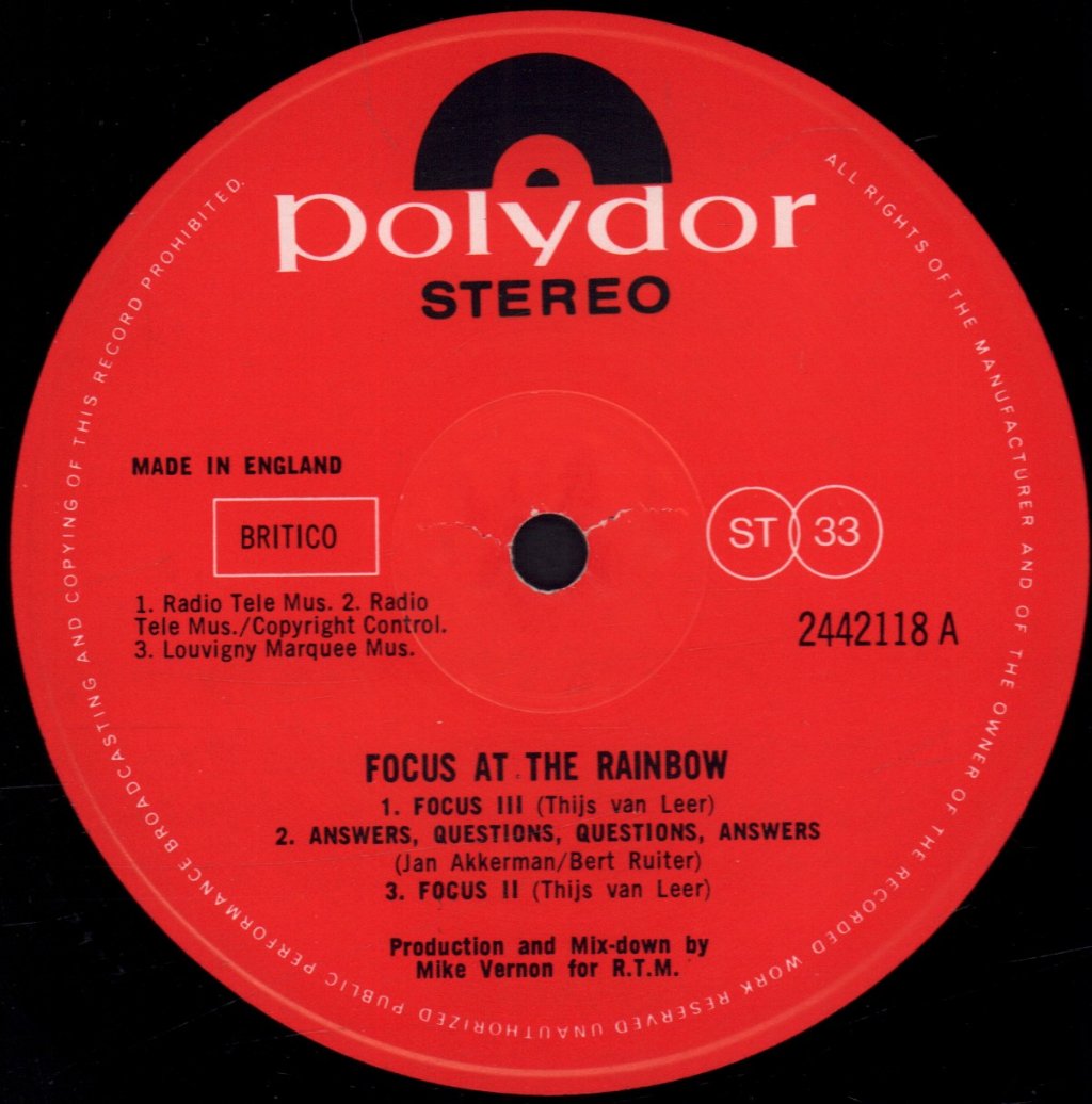 Focus - At The Rainbow - Lp