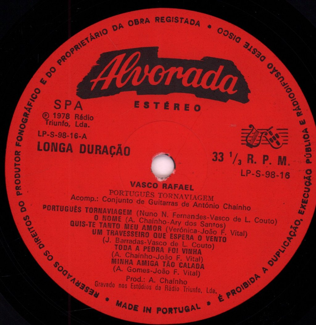 Vasco Rafael - Portugues Tornaviagem - Lp