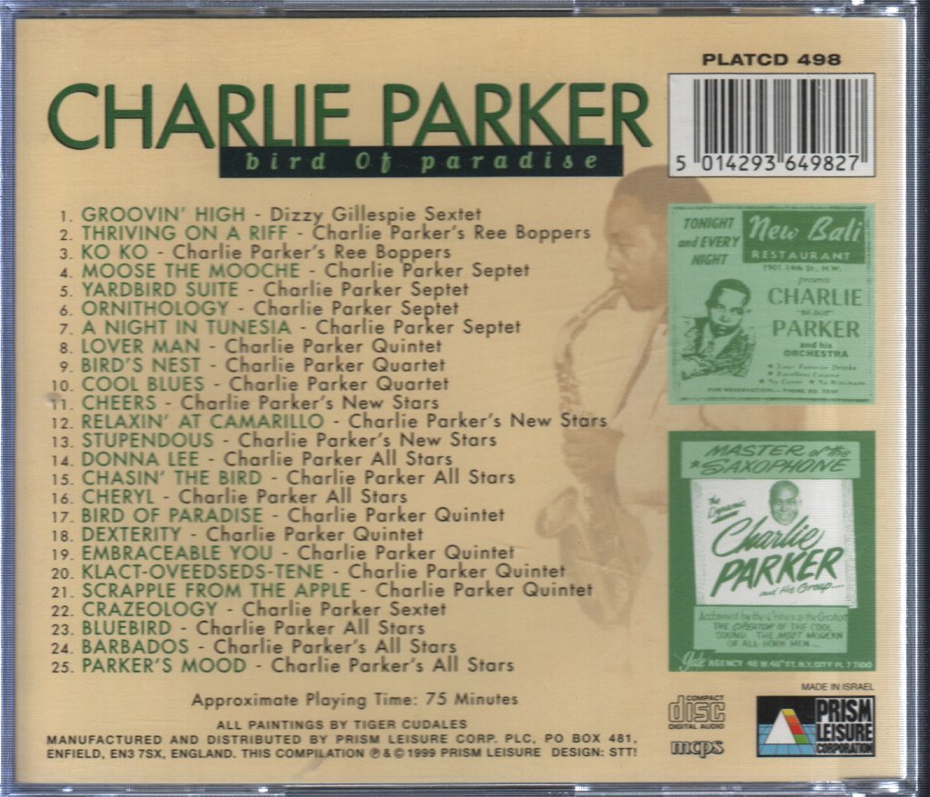 Charlie Parker - Bird Of Paradise - Cd