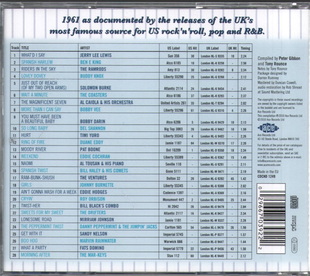 Various Artists - London American Label Year By Year 1961 - Cd