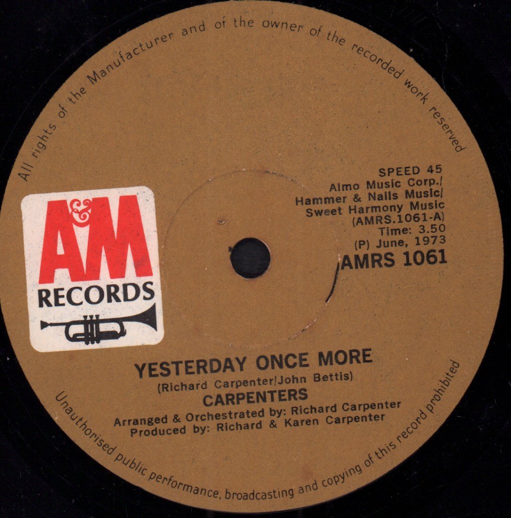 Carpenters - Yesterday Once More - 7 Inch