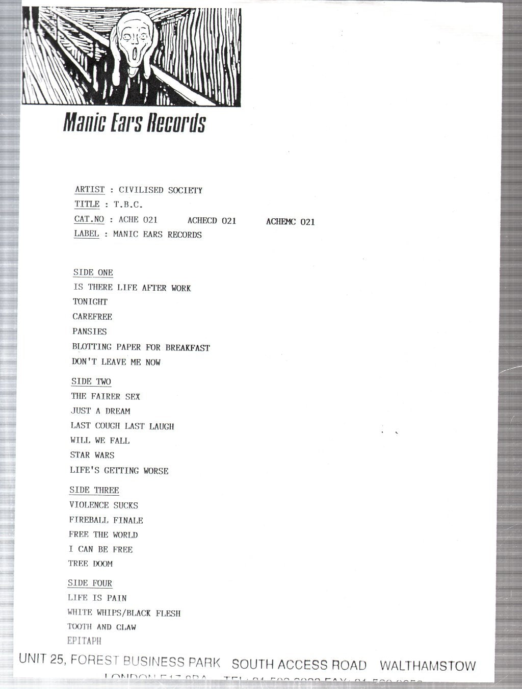 Civilised Society - You Were Warned... - Double Lp