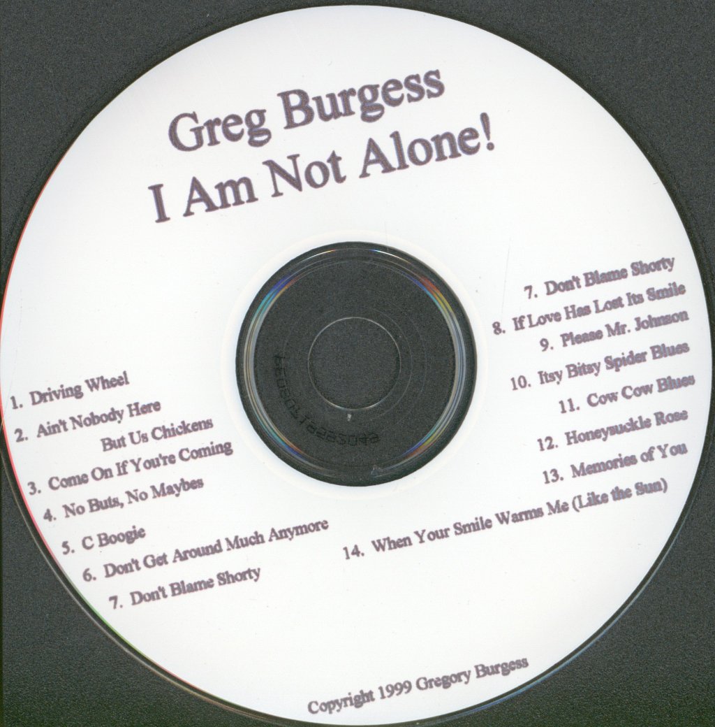 Greg Burgess - I Am Not Alone - Cd