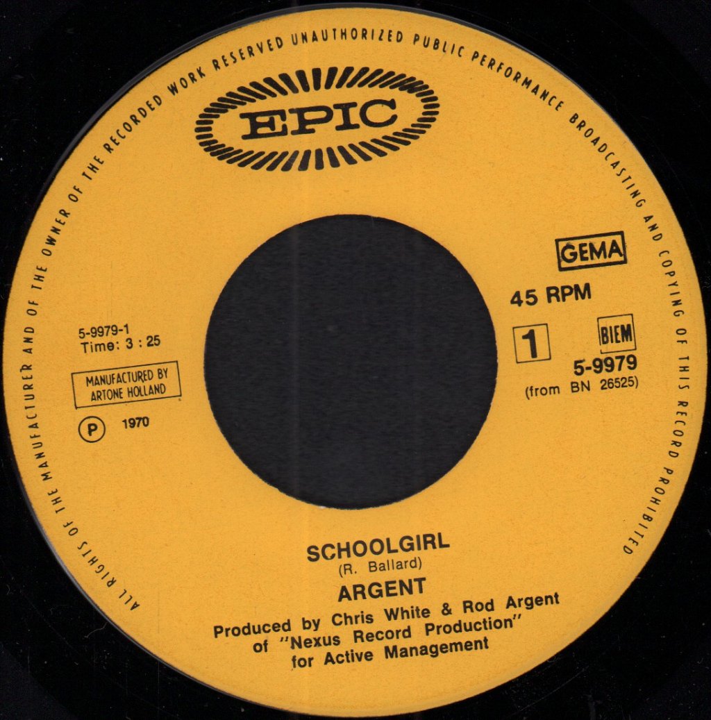Argent - Schoolgirl - 7 Inch