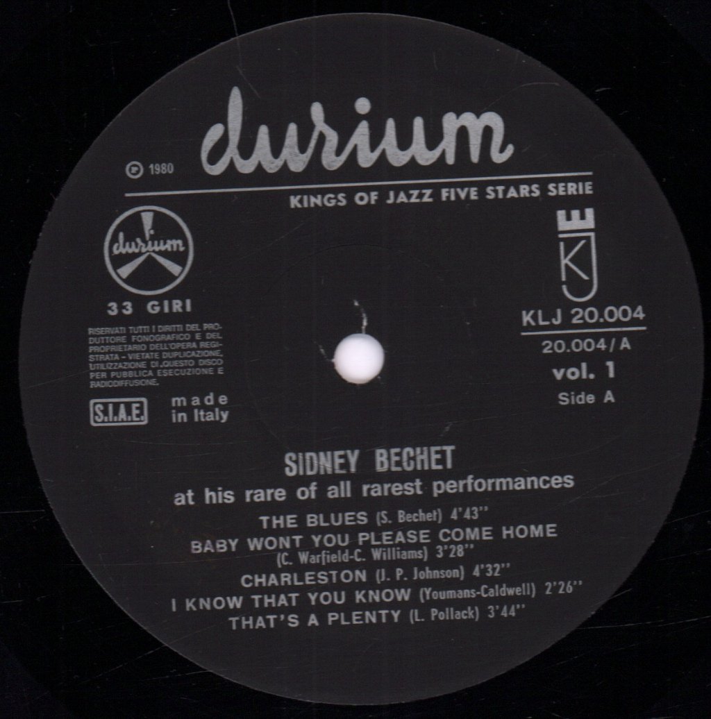 Sidney Bechet - Here Is Sidney Bechet At His Rare Of All Rarest Performances Vol. 1 - Lp