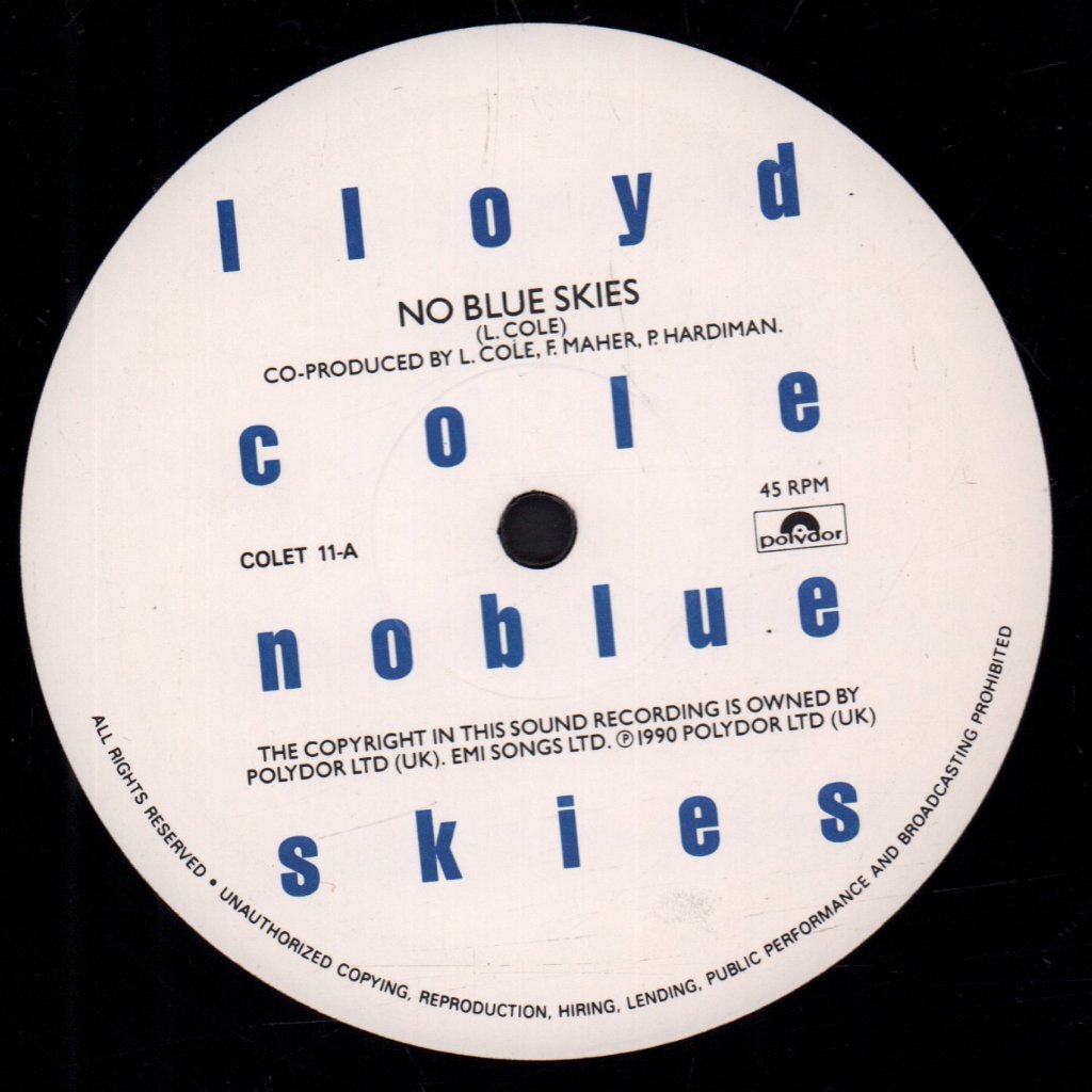 Lloyd Cole - No Blue Skies - 10 Inch