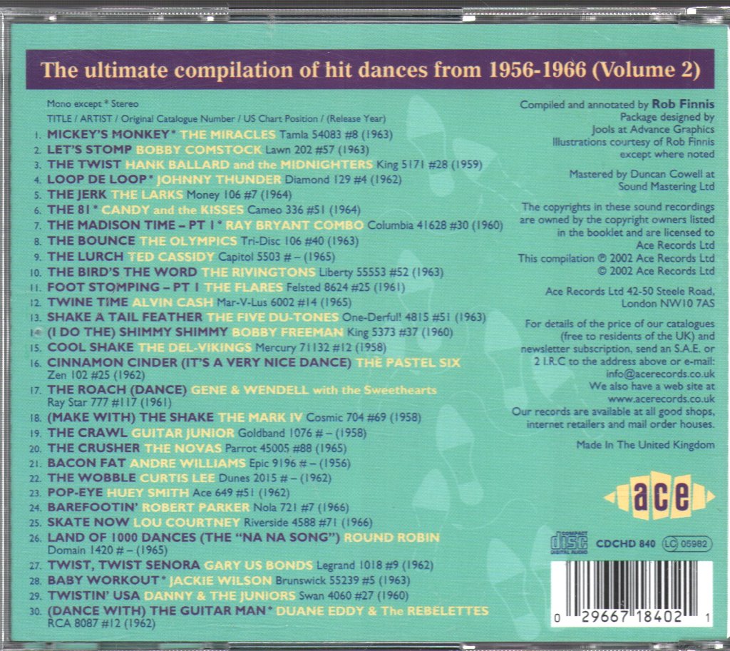 Various Artists - Land Of 1000 Dances. The Ultimate Compilation Of Hit Dances 1956-1966 (Volume 2) - Cd