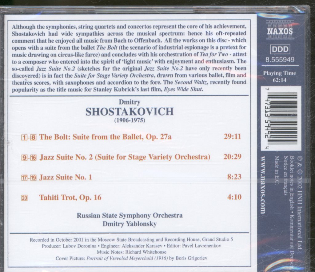 Russian State Symphony Orchestra, Dmitry Yablonsky - Jazz Suites Nos. 1 And 2 - Cd