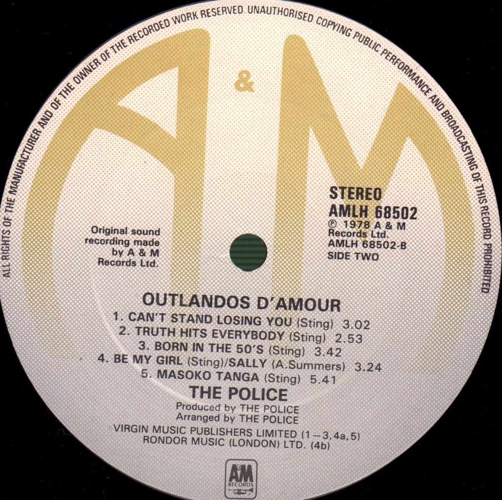Police - Outlandos D'amour - Lp
