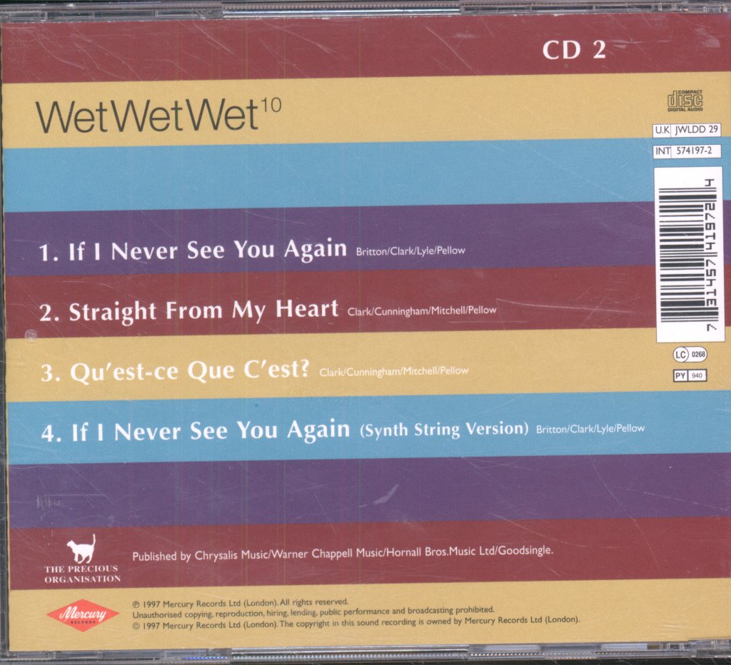 Wet Wet Wet - If I Never See You Again - Cd