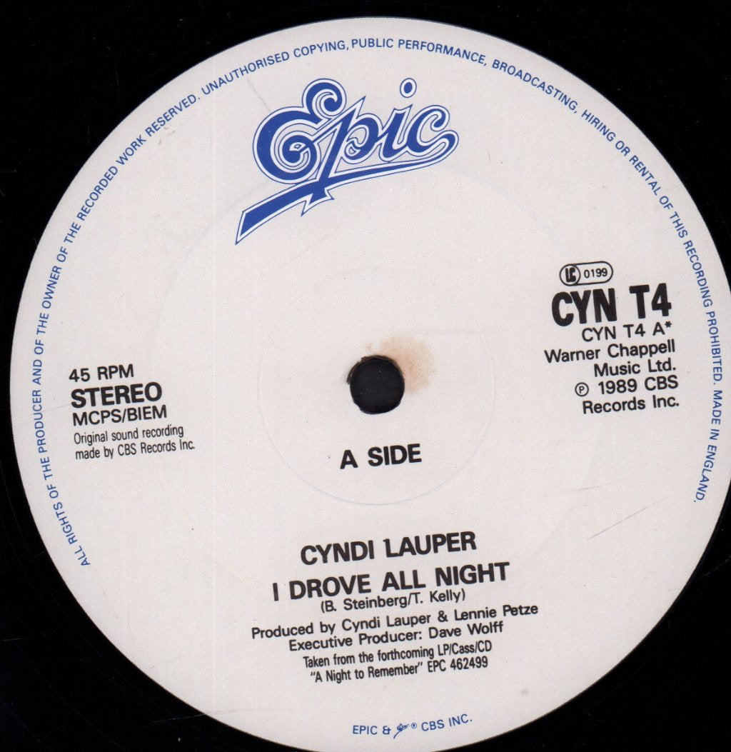 Cyndi Lauper - I Drove All Night - 12 Inch