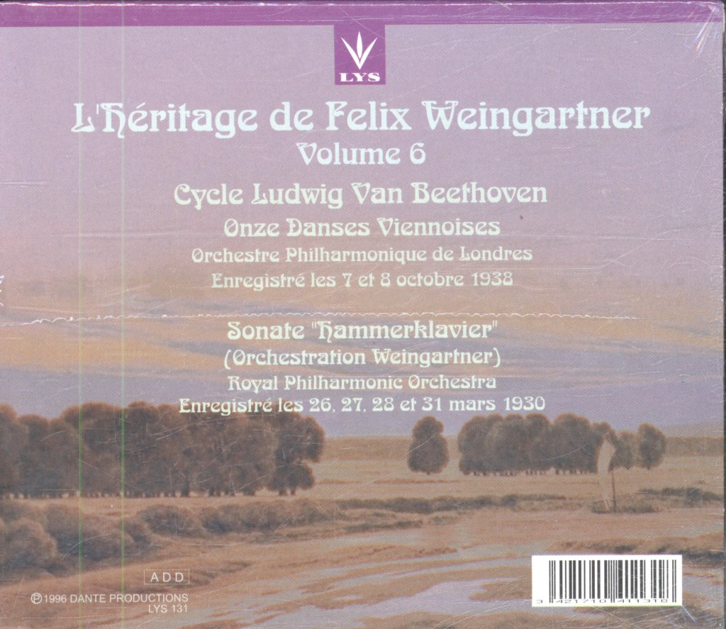 Felix Weingartner, Orchestre Philharmonique De Londres - L'Heritage De Felix Weingartner Volume 6 - Beethoven - Cd