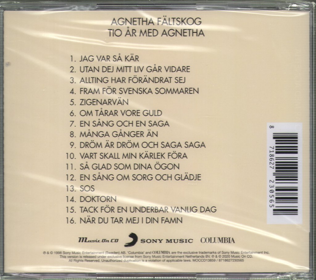 Agnetha Fältskog - Tio År Med Agnetha - Cd