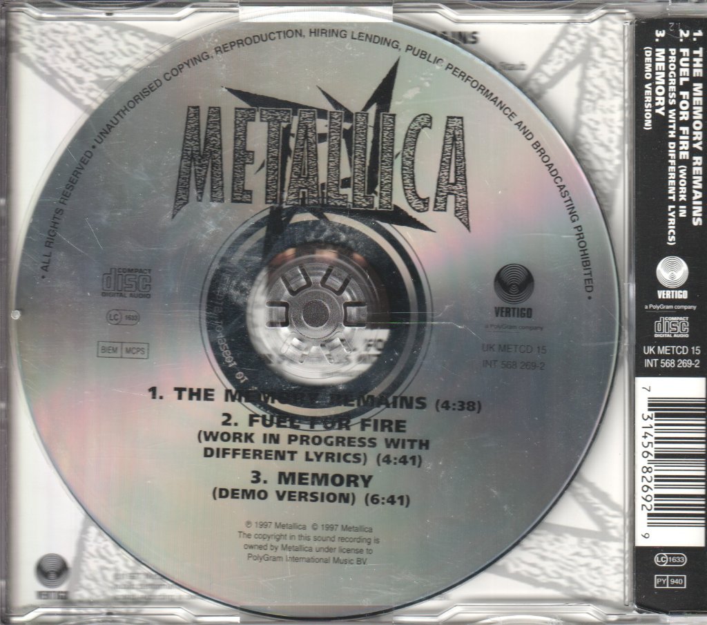 Metallica - Memory Remains - Cd
